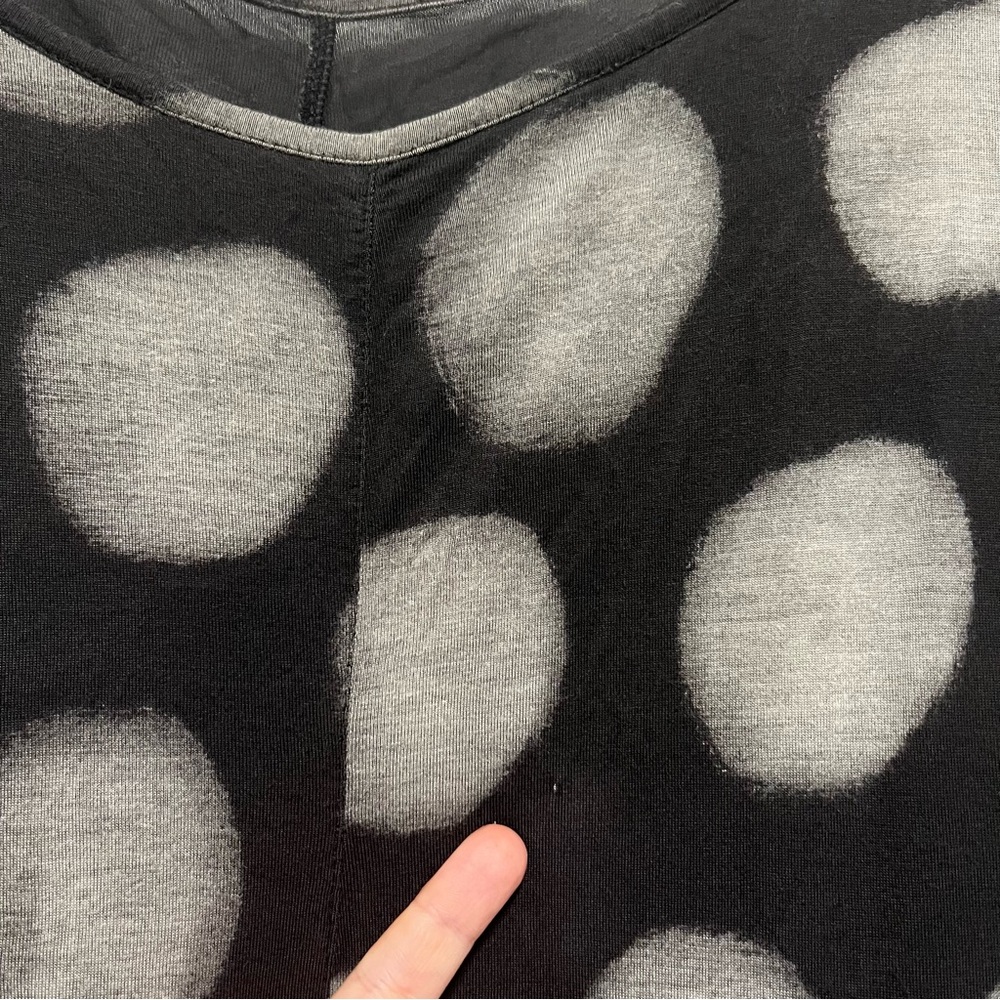 Moyuru Japanese Art To Wear Polka Dot Lagenlook Oversized Tunic Dress Gray M - Picture 4 of 12